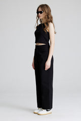 WMNS LOOSEFIT COTTON PANTS BLACK