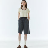 RVS Ringer Cropped T-Shirt Yellow