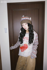 Checkered layered wide banding pants
