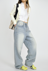 (UNISEX)soft denim pants