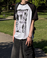 パンク ラグラン 半袖Tシャツ