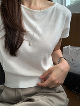 アデイキャップスリーブニットトップス / 5 Colors