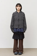 Ocean Striped Warmer Zip Hoodie