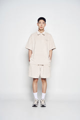 25SS TERRY LOGO EMBO SHORT SLEEVE COLLAR T-SHIRT LIGHT BEIGE