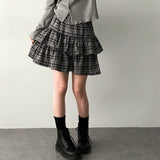 Totsu checkered cancan mini skirt