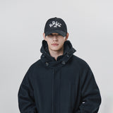 HALF LOGO  APPLIQUE BALLCAP
 - BLACK