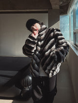 Wavy Gradation Fur Jacket