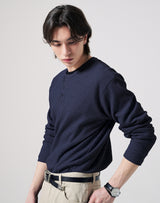 26SS★ テクスチャーヘンリーネックロングスリーブTシャツ