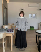ピボットフラワーコーデュロイバンディングロングスカート