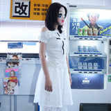 Cross Off-Shoulder T-shirt - White