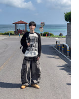 Poster Color Block Raglan Long Sleeve