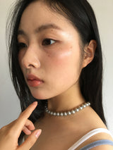 Black pearl necklace (1color)