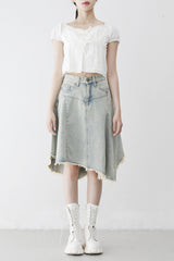 Reneck denim ankle skirt