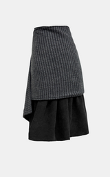 Knit Warmer Pintuck Midi Skirt