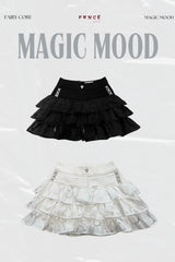 THE FANCE | Three-Tier 3D Brocade Fabric Interwoven With Voile MAGIC MOOD SKIRT