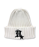 Ribbed D Symbol Cotton Beanie_Ivory