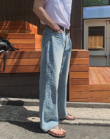 Ice Washed Wide Denim Pants