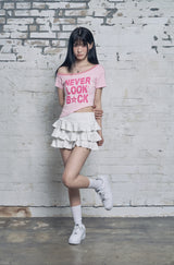 NLB ストライプワンショルダー半袖Tシャツ