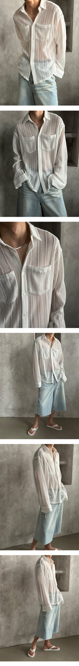 [S/S] Lace see through shirts (2color)