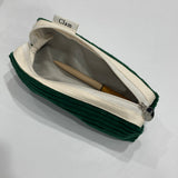 Clam round pencilcase _ Corduroy broccoli