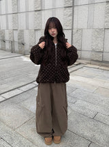 Shuka Heart Fluffy Fleece Hood Jumper