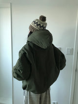 マットスナップフーディドパッディドジャケット (2 Colors)