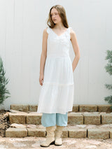 TIE RIBBON SLEEVELESS ONEPIECE IVORY