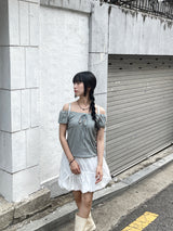 Lollipop striped off-shoulder sleeveless