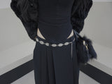 Retro-antique silver chain belt