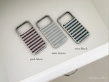 stripe epoxy bumper case [mint black]