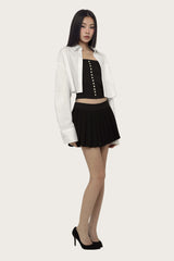 ファーストレタークロップシャツ, White