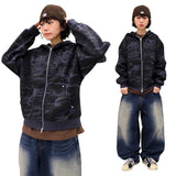 Vintage Two-Way Camo Hood Zip-Up