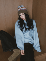 カシミア30シックVネックオーバーサイズフィットニット