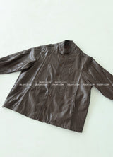Glossy Leather Safari Half Jacket