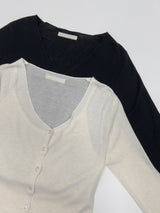 Frill V-Neck Sleeveless Cardigan
