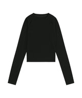 Ribbed Crop Long Sleeve - Black