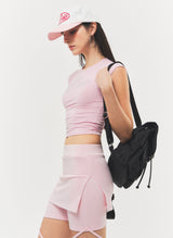 Logo Two-tone Flat Visor Cap Pink