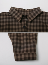 #Brownie Check Overfit Shirt (2color)