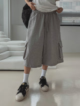 Side Round Pile Bermuda Pants