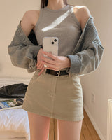 Wick cotton mini skirt