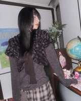 (2color) Knit Pocket Check Mini Skirt