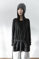 frill skirt shirring long top(3colors)