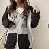 Bath Coloring Fleece-Lined Two-Way Hooded Zip-Up