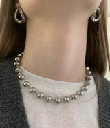 シルバー ボール バー ネックレス(6mm)