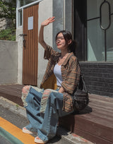 ミューズワイドダメージデニムパンツ
