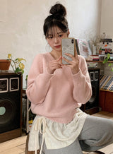 [SHOPPERMADE] ハートニットレイヤードミニスカート