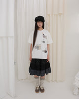 TEA CUP CROCHET T-SHIRT / WHITE