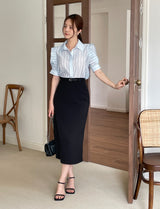 Billy Slit H-Line Long Skirt (Belt Set)