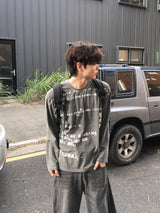Jean Pigment Lettering Long Sleeve