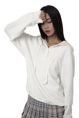 [ Pre-order ] Kleen club henley hoodie, White